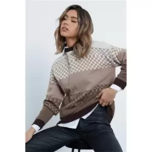 Image of I Saw It First Chocolate Multi Striped Knitted Oversized Jumper - Brown