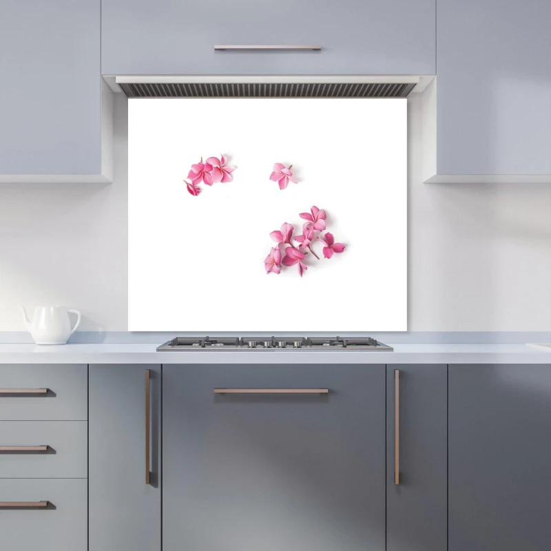 Image of Warren Reed - Designer Pink Frangipani Flowers Kitchen Splashback Size: 600mm x 750mm Pink Unisex 600mm x 750mm