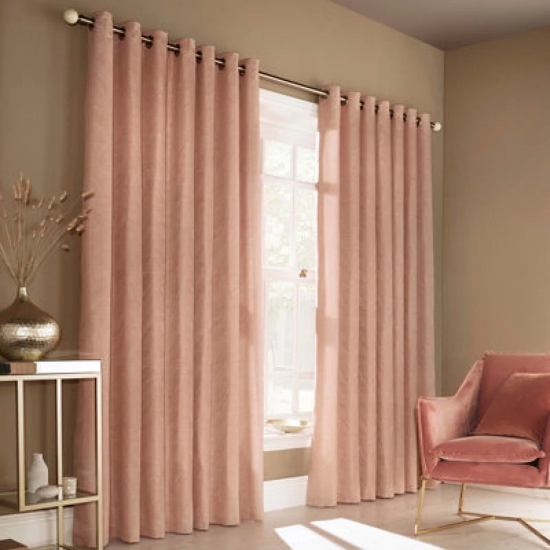 Image of Furn Furn Himalaya Abstract Eyelet Curtains in Pink Size: 229cm width x 229cm drop Pink 229cm width x 229cm drop Unisex 5025532328236