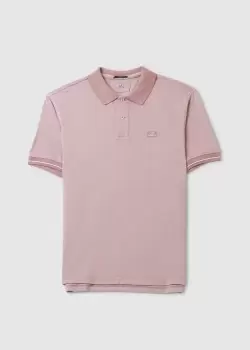 Image of C.P. Company Mens Tacting Piquet Logo Polo Shirt In Pale Mauve