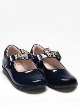 Image of Lelli Kelly Girls Bonnie Unicorn Dolly School Shoe - Navy Patent
