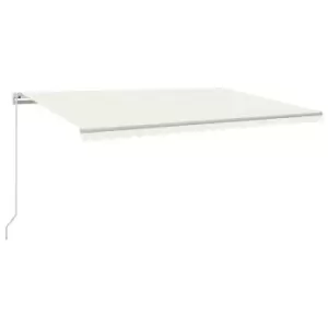 Image of Vidaxl Manual Retractable Awning With LED 500X350 Cm Cream