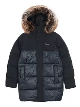 Image of Barbour Boys Newland Baffle Quilt Coat - Black, Size Age: 8-9 Years