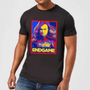 Image of Avengers Endgame Captain Marvel Poster Mens T-Shirt - Black