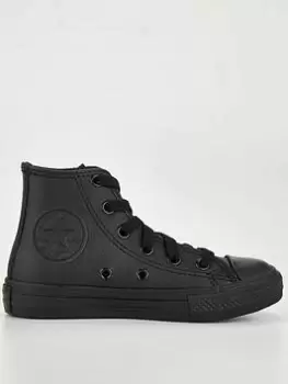 Image of Converse Chuck Taylor All Star Kids Hi Top Trainers, Black, Size 1 Older