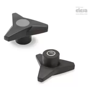 Image of ELESA Soft Three-arm knob-VB.839/63 SST-M8-Soft-C3 Grey