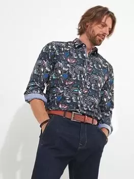 Image of Joe Browns Joe Browns Party Paisley Long Sleeve Shirt - Black, Size 2XL, Men