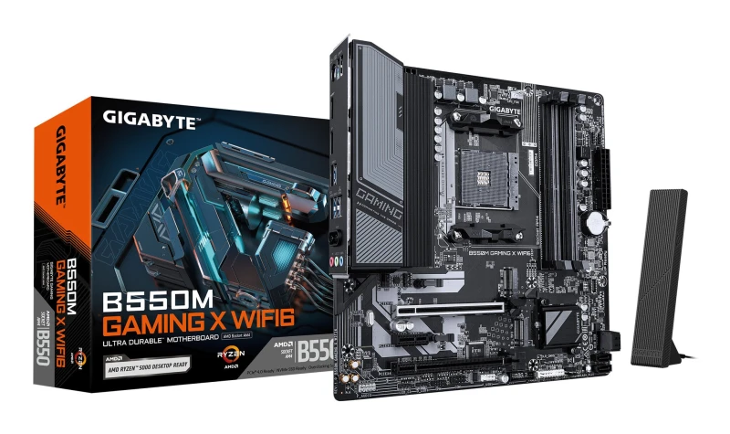 Image of Gigabyte B550M GAMING X WIFI6 Motherboard - AMD Ryzen 5000 CPUs. 5+3 P