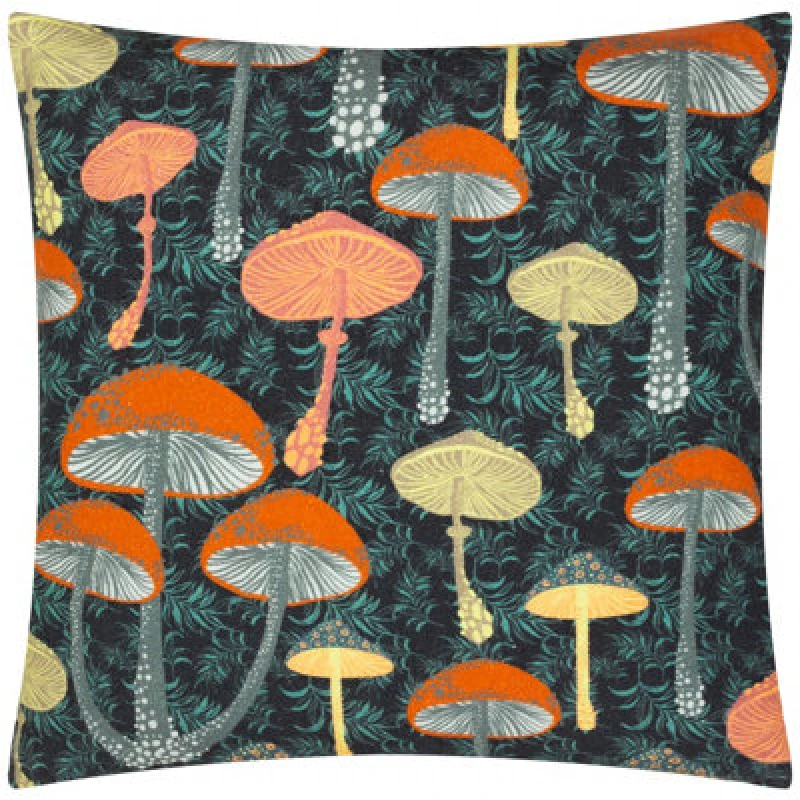 Image of Furn Furn Garett Abstract Mushroom Polyester Filled Cushion in Black Size: 45cm x 45cm Black 45cm x 45cm Unisex 5025532864703