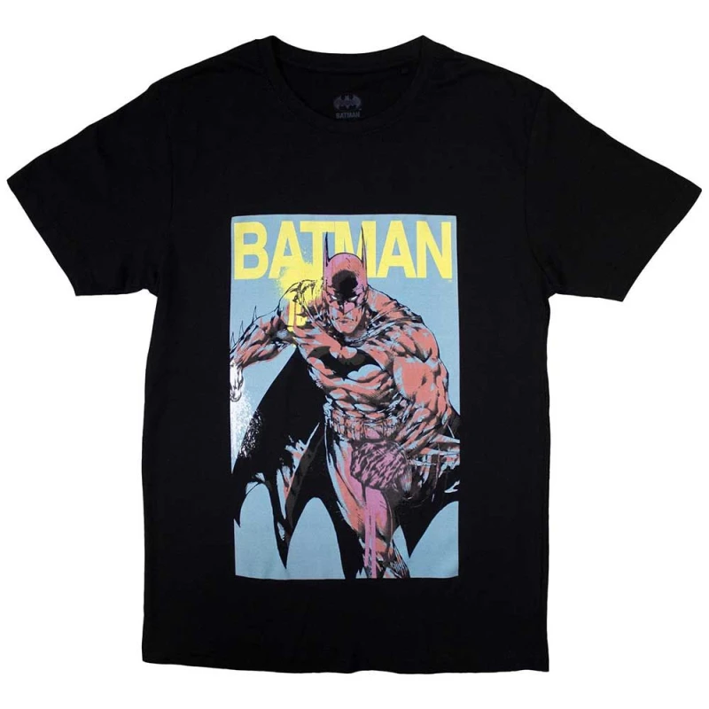 Image of DC Comics Batman Pop Colours T Shirt Black unisex
