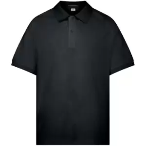 Image of CP COMPANY Rib Stretch Tipped Polo Shirt - Blue