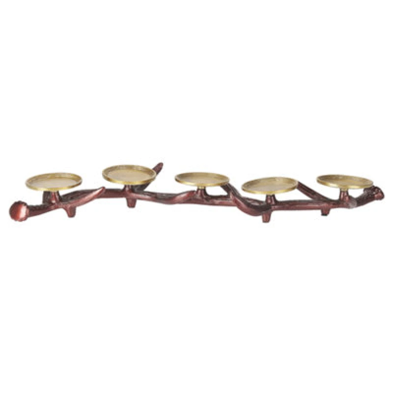 Image of Beliani Candle Holder Cleonae Metal 7cm Brown