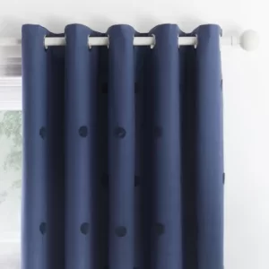 Image of Appletree Boutique Zara Navy Eyelet Curtains Navy (Blue)