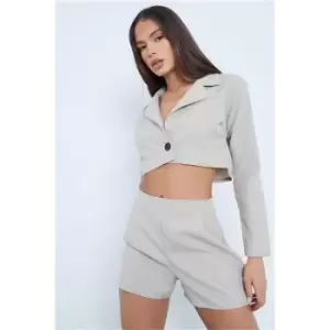 Image of I Saw It First Stone Pleat Front Flippy Tailored Shorts - Brown