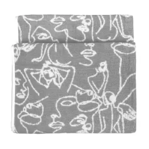 Image of Everybody Abstract Jacquard Bath Towel Grey