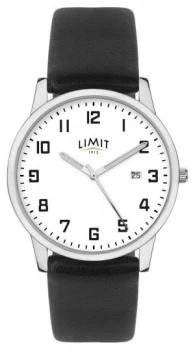 Image of Limit Mens Black Leather Strap Silver/White Dial 5741. Watch