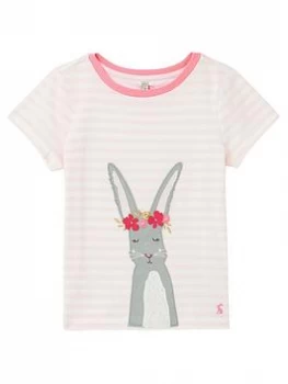 Image of Joules Girls Astra Rabbit Short Sleeve T-Shirt - Pink, Size Age: 4 Years, Women