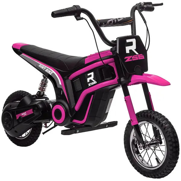 Image of HOMCOM Kids Electric Motorbike with Twist Grip Throttle, 12" Pneumatic Tyres Pink