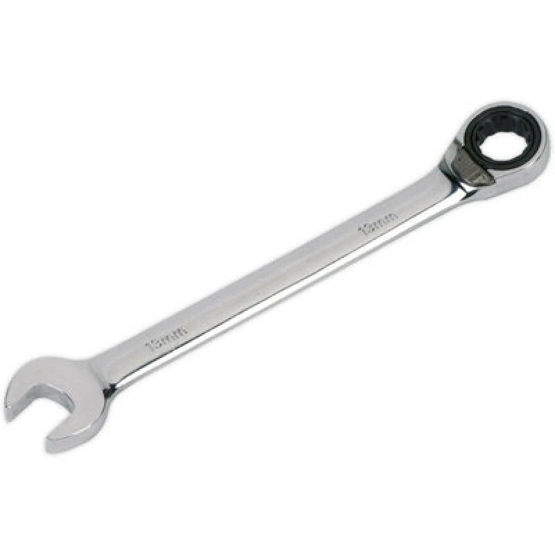Image of Loops 13mm Reversible Ratchet Combination Spanner - Chrome Vanadium Steel Wrench Metallics
