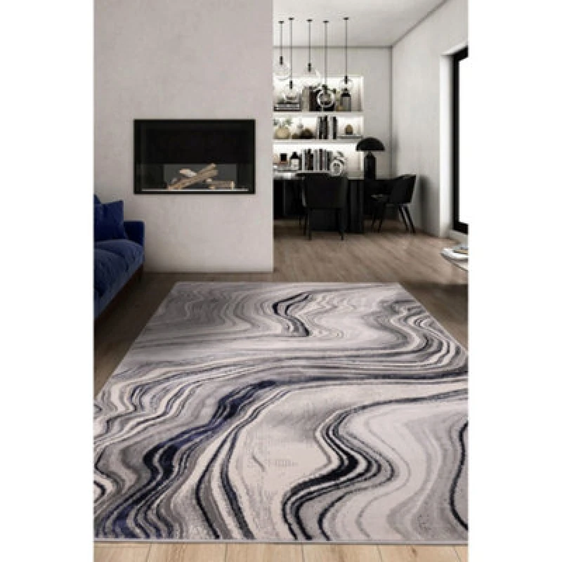 Image of Homemaker Freya Linezag Grey 80X120Cm Rug, Grey FREYALING80120