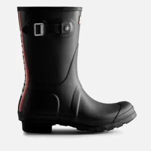 Image of Hunter Womens Original Short Tri Colour Logo Wellies - Black - UK 4