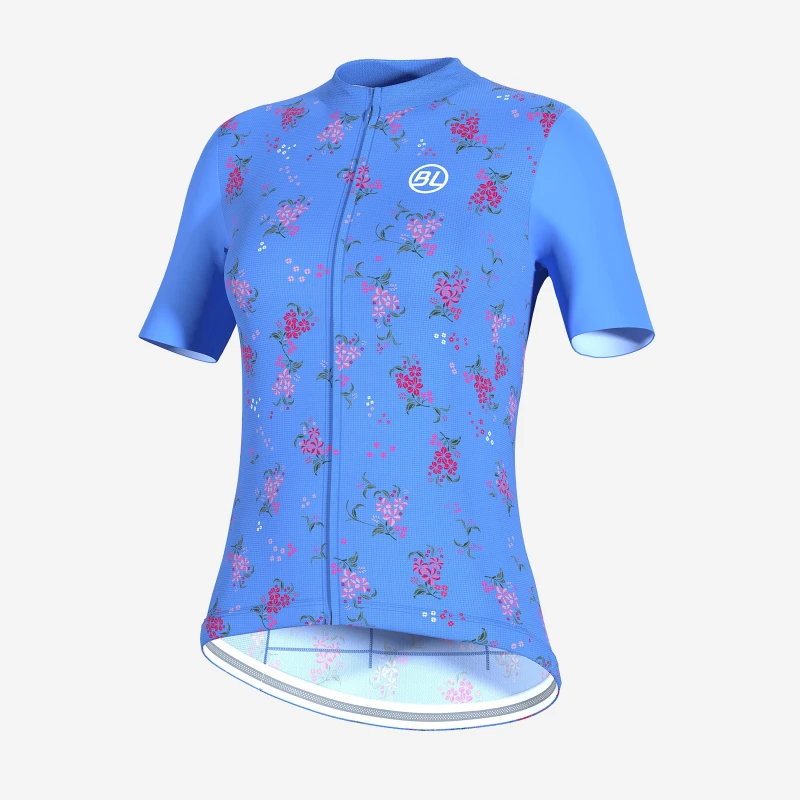 Image of Bicycle Line Womens Garda Short Sleeve UPF 30+ Short Sleeve Cycling Jersey Blue Sky female 8 (XS)