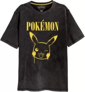 Image of Pokemon Pikachu graffiti T-Shirt black