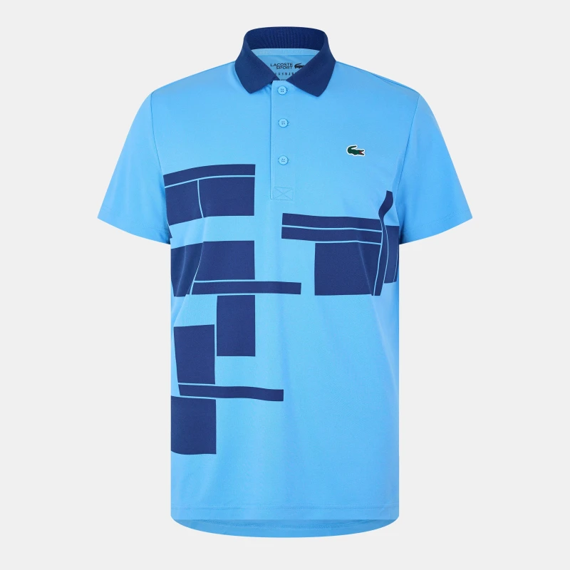 Image of Lacoste Mens Short-Sleeve Polo Shirt Argentine Blue male S