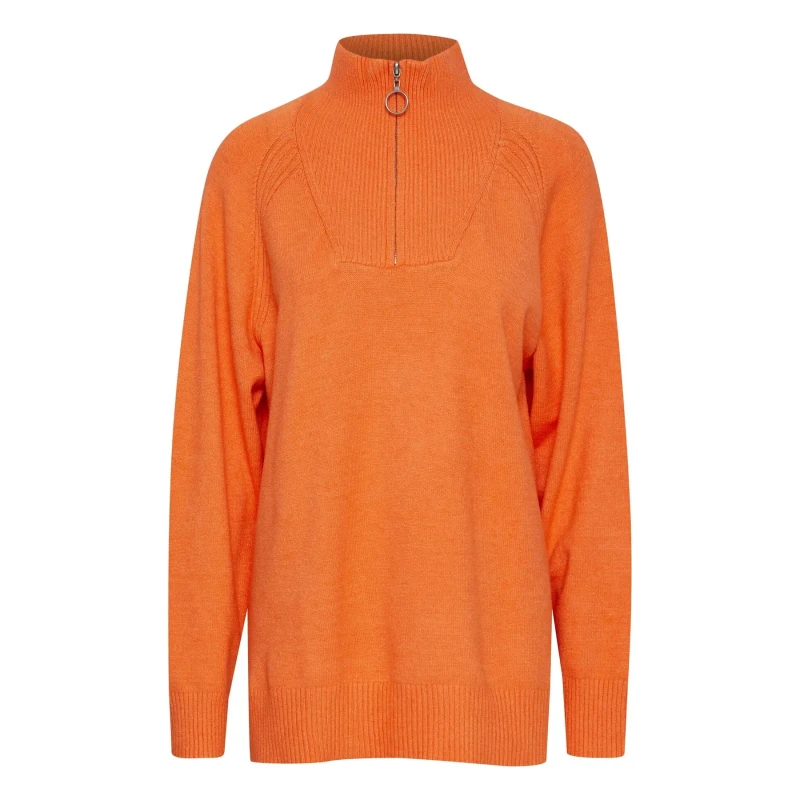 Image of b.Young Womens 1/2 zip sweater b.young Nonina Orange Female S