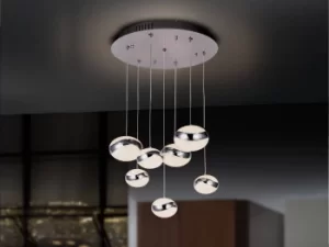 Image of Lipse Integrated LED 7 Light Cluster Drop Ceiling Pendant Chrome