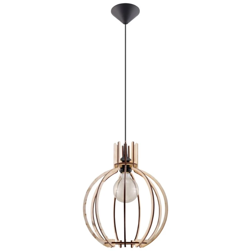 Image of Sollux Lighting Pendant lamp wood Arancia Scandinavian Design E27