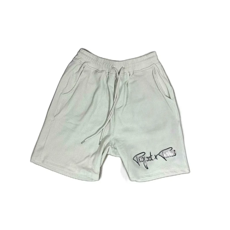 Image of Project X Paris Short waffle logo embroidery Project X Paris Signature Vert Male XL