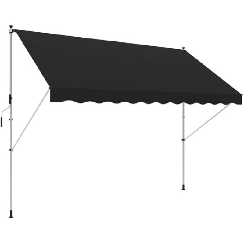 Image of Outsunny 3 x 1.5 m Retractable patio Awning Floor-to-ceiling shade - Black TJ Hughes 5063603012172