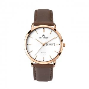 Image of Accurist White And Brown Watch - 7260 - multicoloured