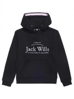 Image of Jack Wills Girls Script Hoodie - Black