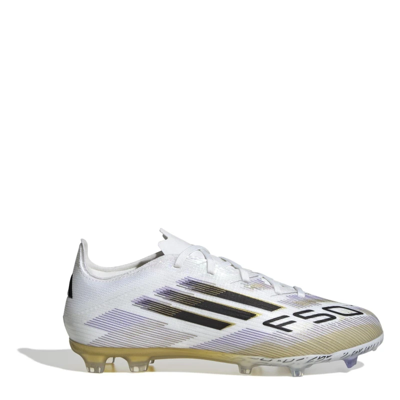 Image of adidas F50 Elite Childrens Firm Ground Football Boots White/Blk/Gold male 1 (33)