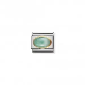 Image of Nomination Composable Classic Oval Gold Emerald Link 030504/09