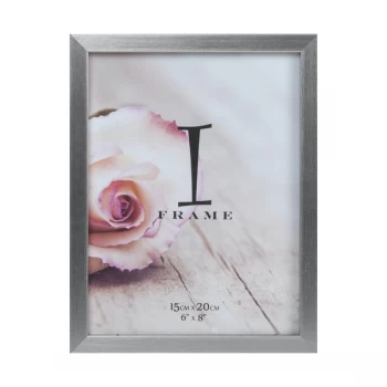 Image of 6" x 8" - iFrame Brushed Pewter Effect Photo Frame