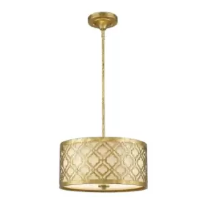 Image of 2 Bulb Ceiling Pendant Light Fitting Distressed Gold LED E27 75W Bulb