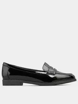 Image of Yours Extra Wide Fit Patent Billie Loafer - Black, Size Eee, Women