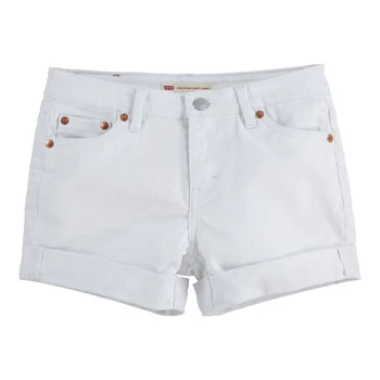 Image of Levis 4E4536-001 Girls Childrens shorts in White - Sizes 10 years,12 years,14 years