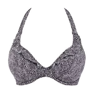 Image of Freya Run wild banded halter bikini top Black