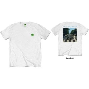 Image of The Beatles - Abbey Road & Logo Mens Medium Short Sleeve T-Shirt - White