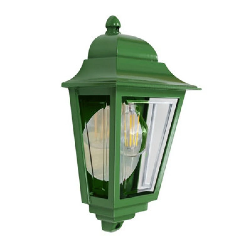 Image of Deco Lane 1 Light Half Outdoor Wall Lantern Green IP44