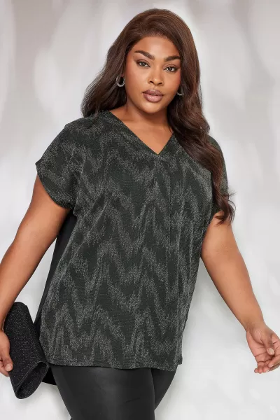 Image of Glitter V-Neck Top