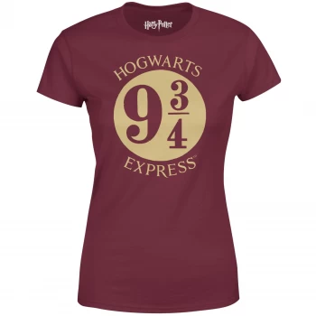 Image of Harry Potter Platform Burgundy Womens T-Shirt - S - Burgundy