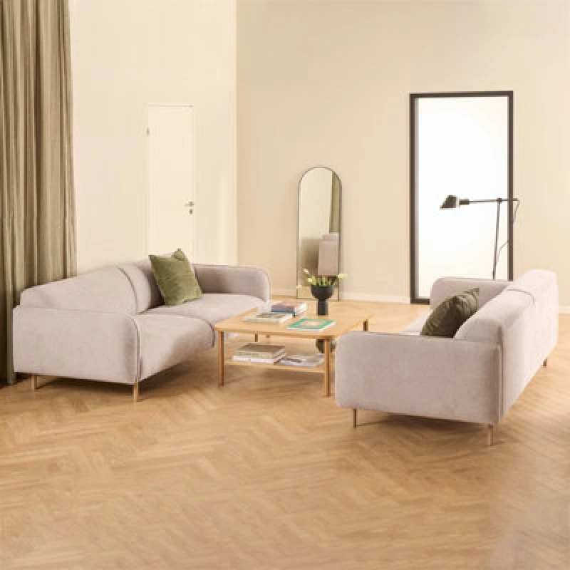 Image of Furniture To Go Westham Set Of 2 X 3 Seater Sofas In Fay Beige Fabric