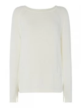 Image of Barbour Long Sleeve Scoop Neck Pembrey Jumper Off White