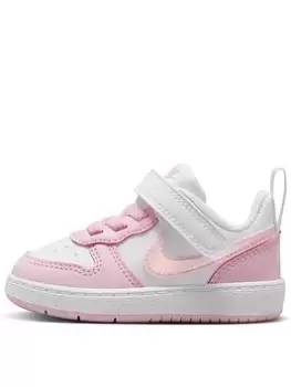 Image of Nike Toddler Court Borough Low Recraft Trainers, White/Pink, Size 5.5 Younger
