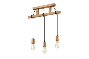 Image of Leon Industrial Bar Pendant Ceiling Light Olive , 3x E27